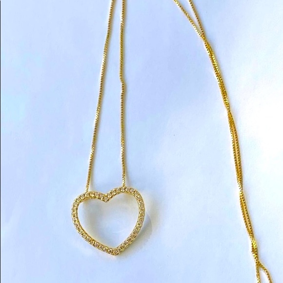 Open Heart Cubic Zirconia Necklace - Picture 7 of 10